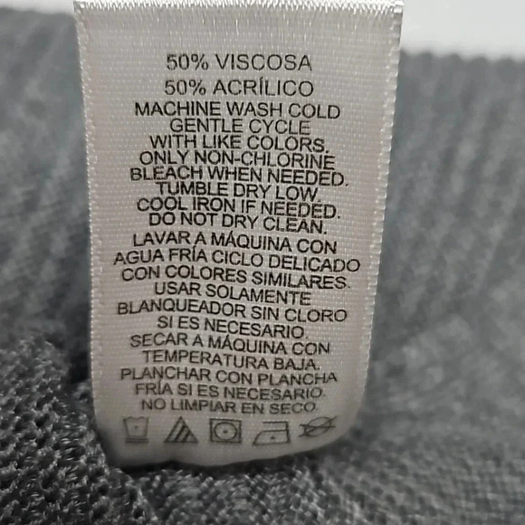 Adrienne Vittadini Size Medium Steel Gray Ribbed Tunic Turtleneck Sweater - Picture 11 of 16